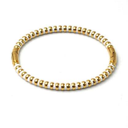 Romantic Modern Style Simple Style Geometric Titanium Steel Gold Plated Wristband In Bulk