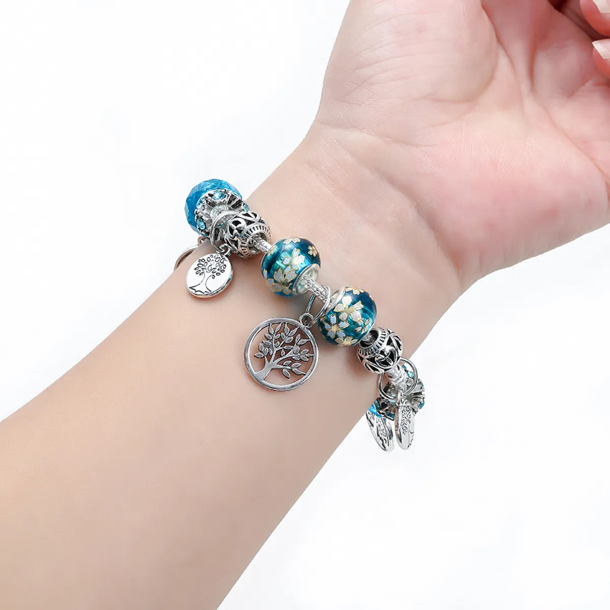 Romantic Pastoral Four Leaf Clover Forest Gold Plated Rhinestones Zircon Artificial Crystal Alloy Wholesale Bracelets