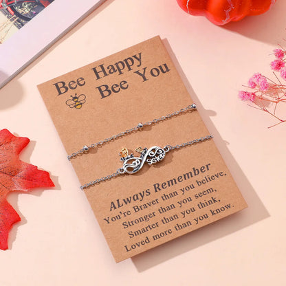 Romantic Pastoral Sunflower Bee Alloy Iron Copper Enamel Plating Inlay Rhinestones Thanksgiving Unisex Bracelets