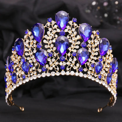 Romantic Shiny Water Droplets Crown Alloy Rhinestone Crown