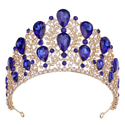 Romantic Shiny Water Droplets Crown Alloy Rhinestone Crown