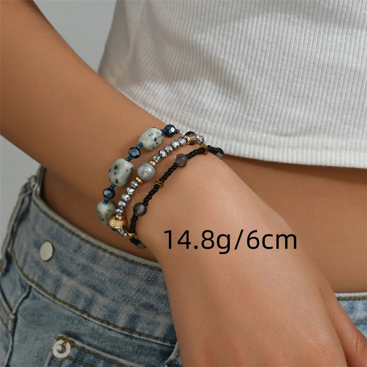 Romantic Simple Style Commute Irregular Arylic Glass Stone Wholesale Bracelets