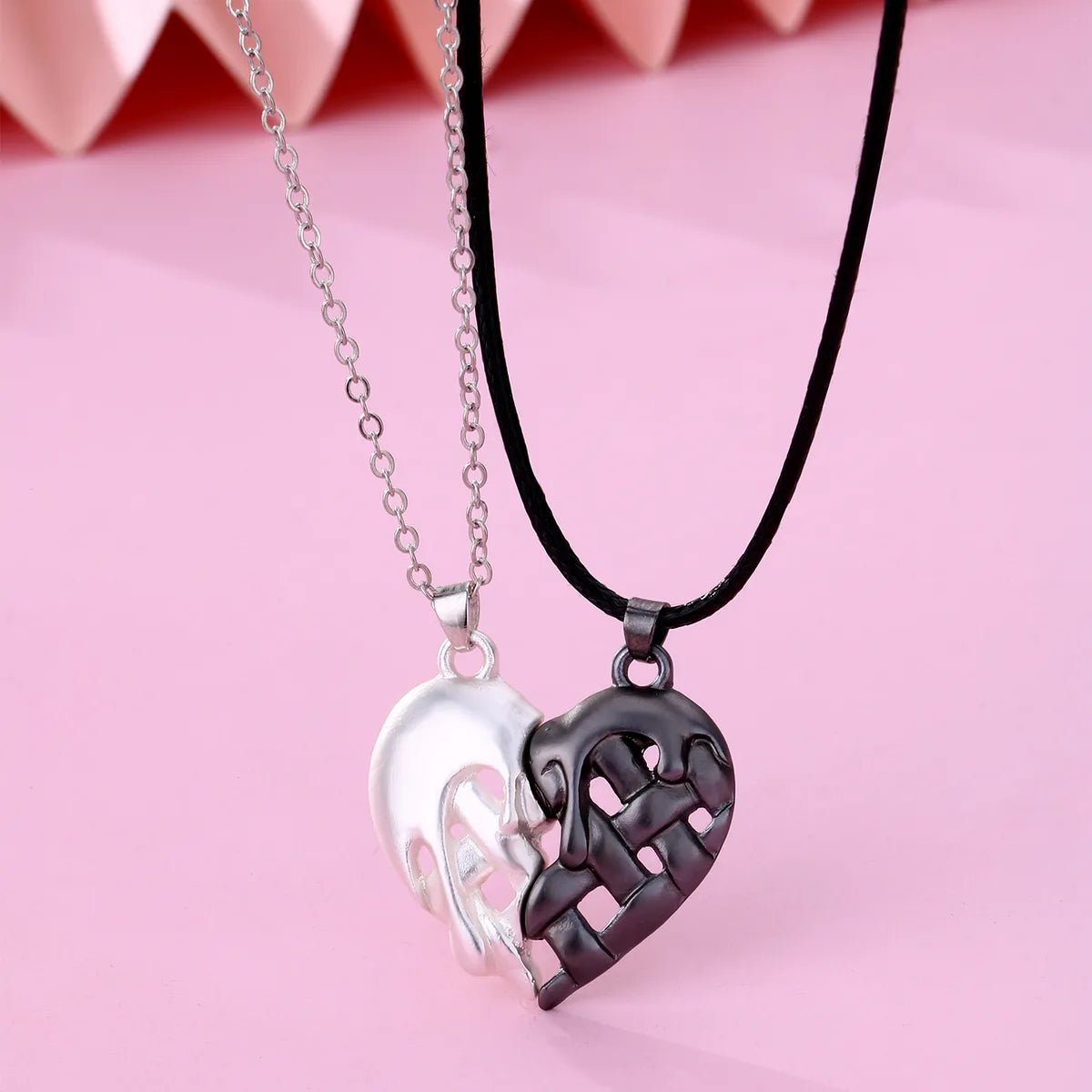 Romantic Simple Style Heart Shape Alloy Handmade Plating Girl'S Pendant Necklace