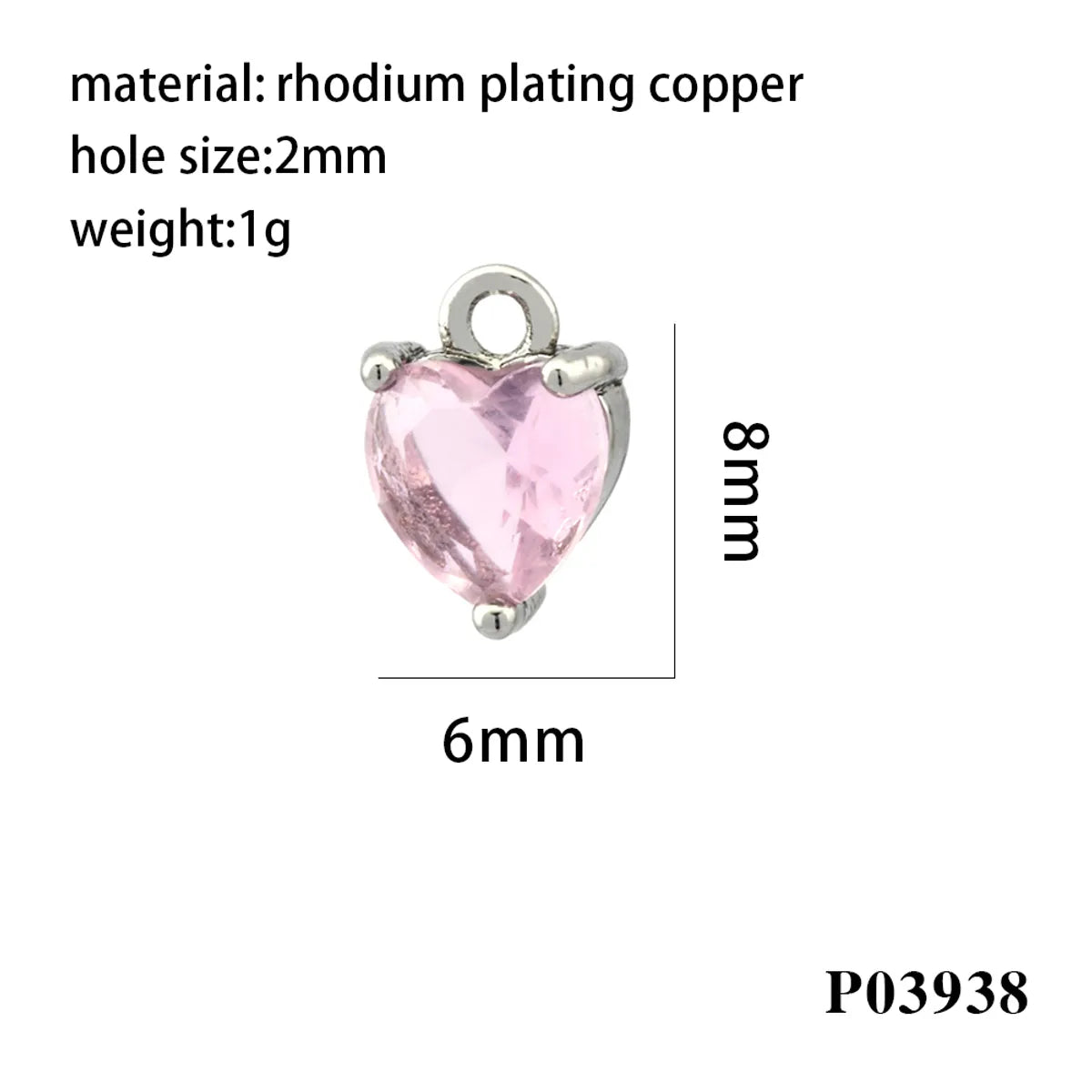 Romantic Simple Style Heart Shape Copper Plating Inlay Zircon 18k Gold Plated Valentine'S Day Charms