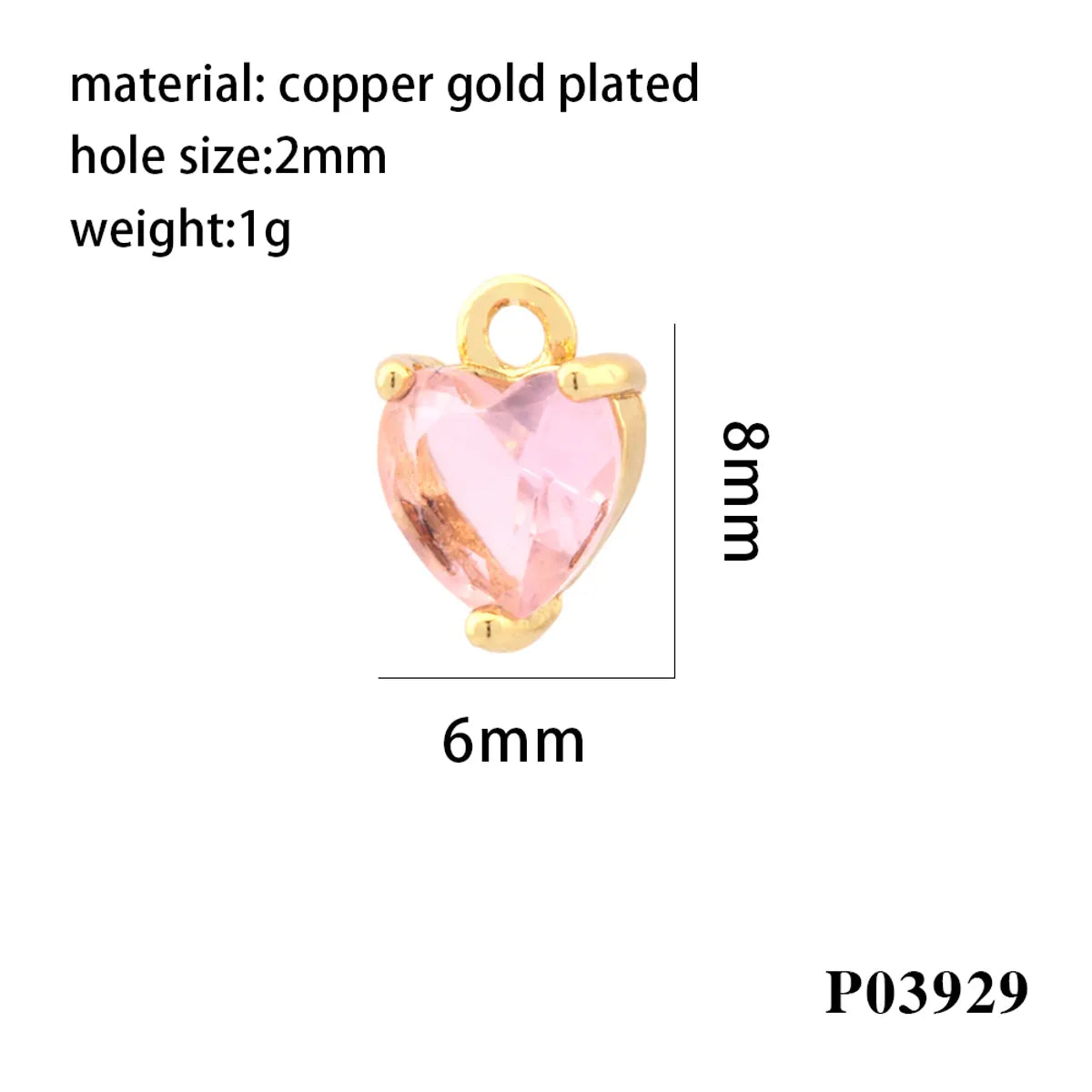 Romantic Simple Style Heart Shape Copper Plating Inlay Zircon 18k Gold Plated Valentine'S Day Charms