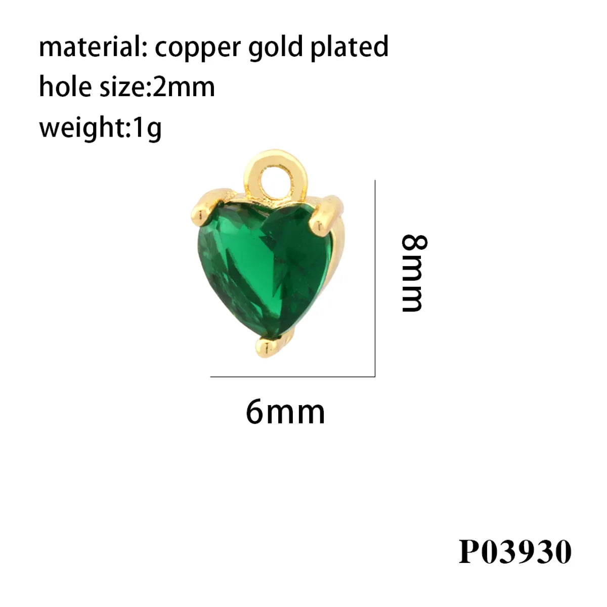 Romantic Simple Style Heart Shape Copper Plating Inlay Zircon 18k Gold Plated Valentine'S Day Charms