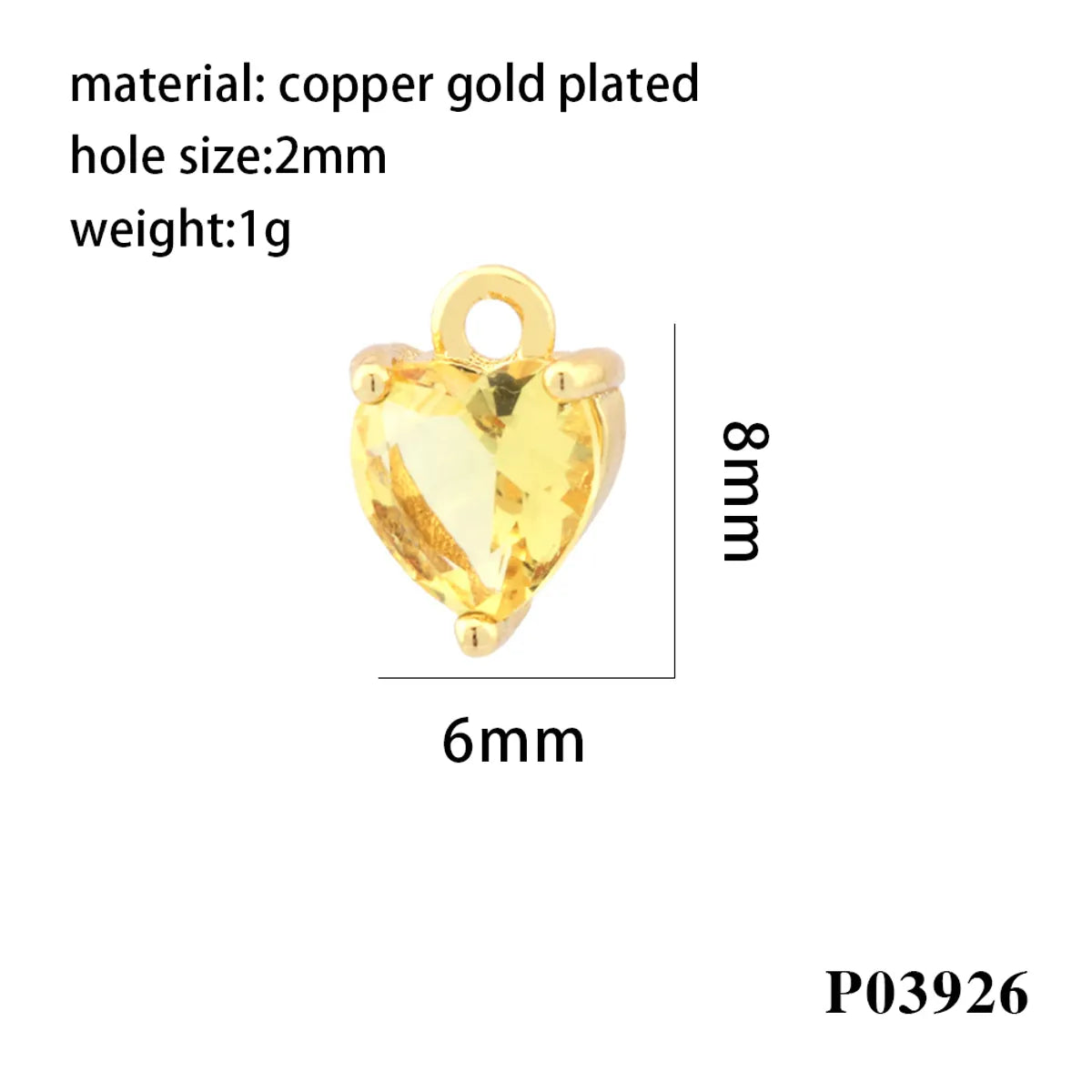 Romantic Simple Style Heart Shape Copper Plating Inlay Zircon 18k Gold Plated Valentine'S Day Charms