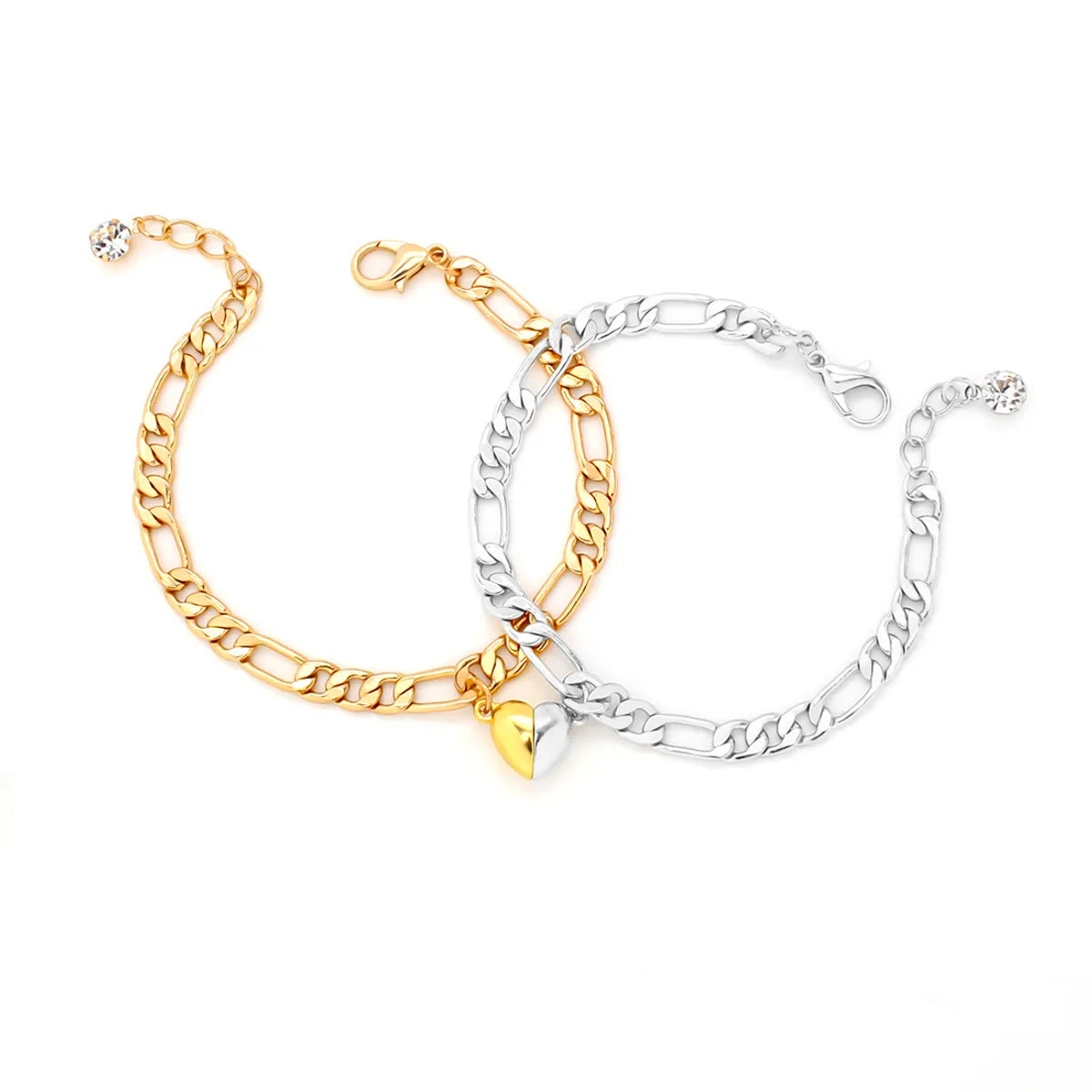 Romantic Simple Style Heart Shape Iron Plating Couple Bracelets