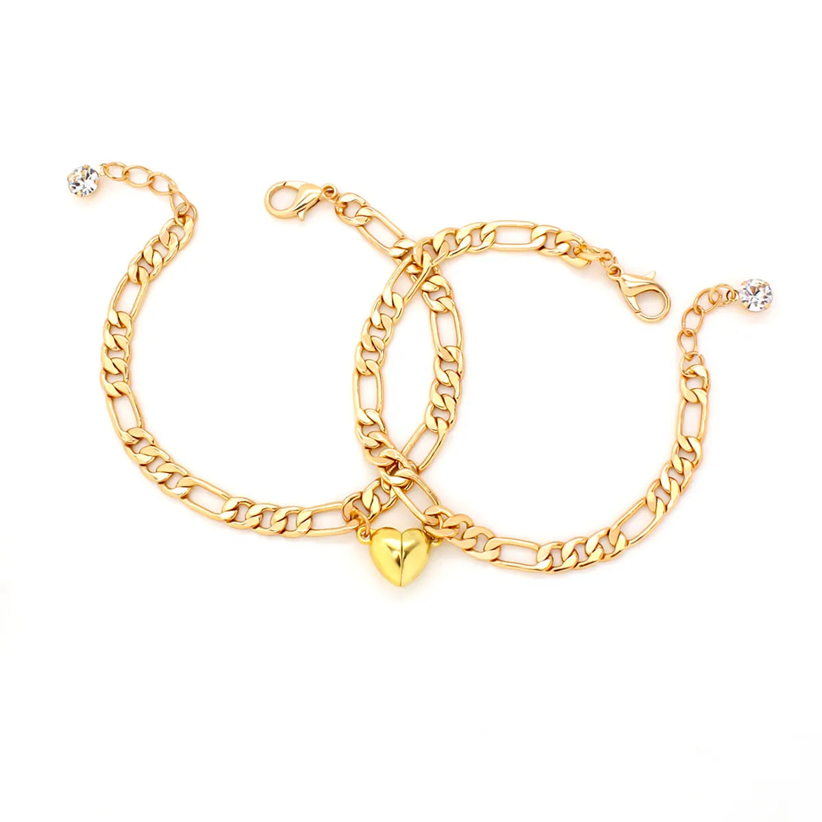 Romantic Simple Style Heart Shape Iron Plating Couple Bracelets