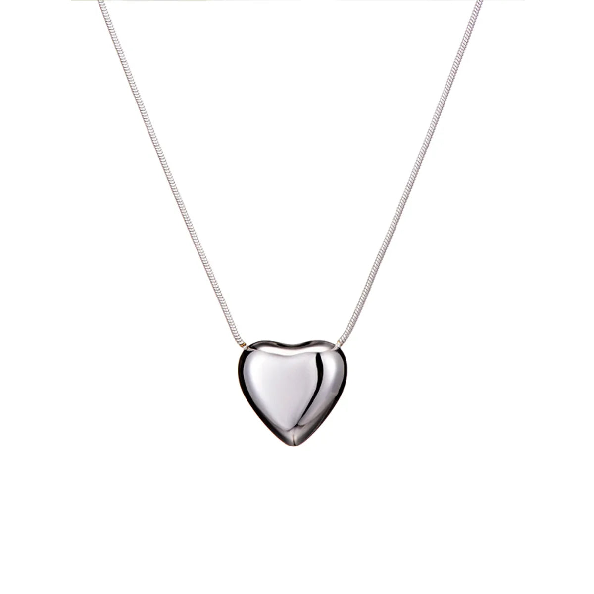 Romantic Simple Style Heart Shape Titanium Steel Plating Pendant Necklace