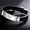 Romantic Simple Style Letter 304 Stainless Steel Silica Gel Plating Carving Silver Plated Men'S Bracelets