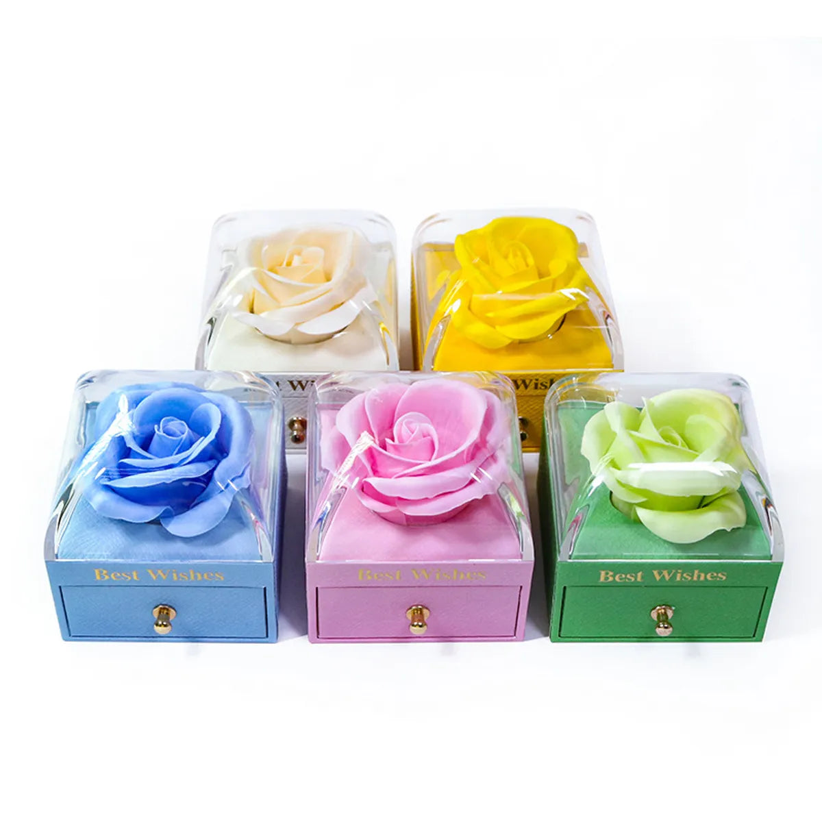 Romantic Simple Style Letter Flower Paper Jewelry Boxes