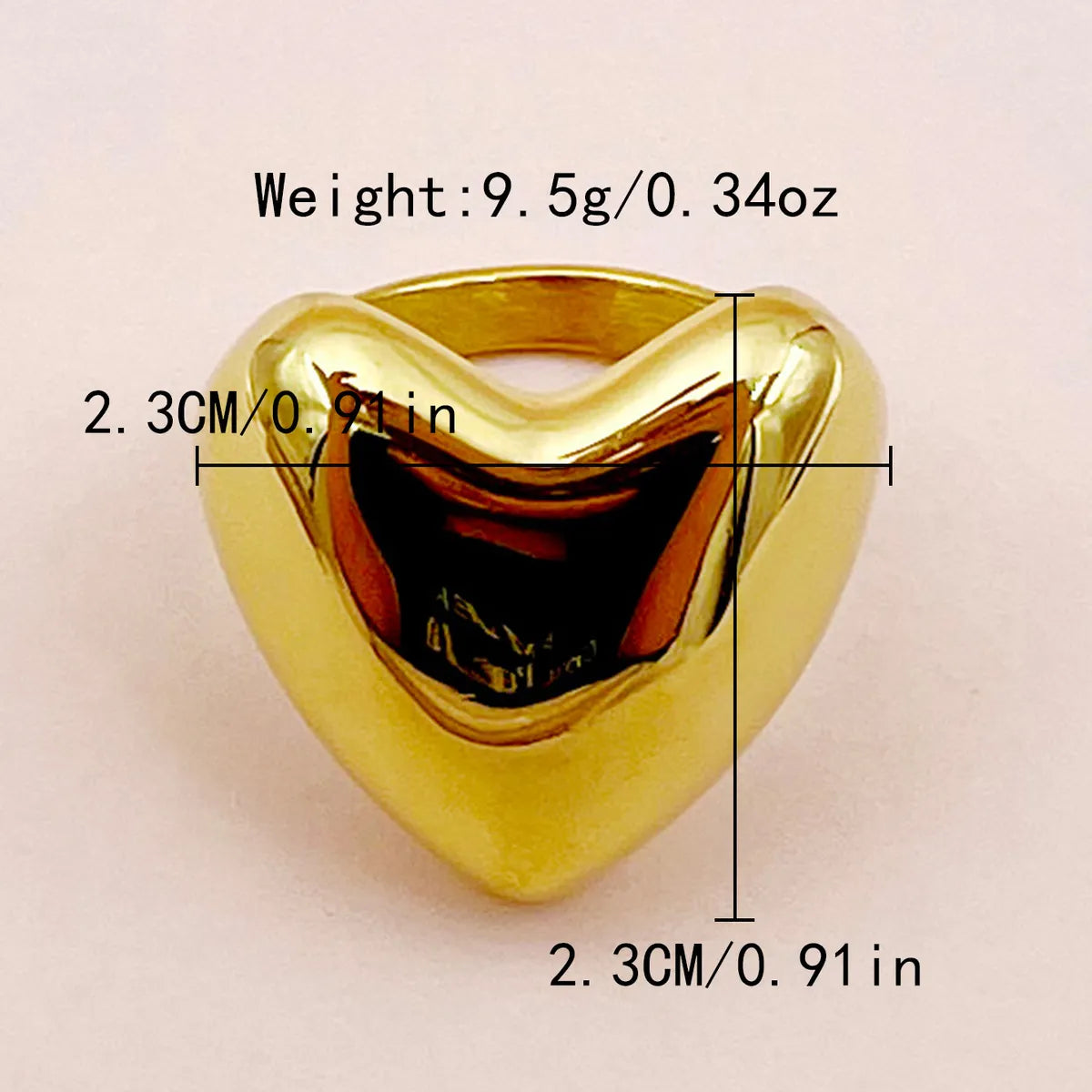 Romantic Simple Style Roman Style Heart Shape Stainless Steel Plating Gold Plated Rings