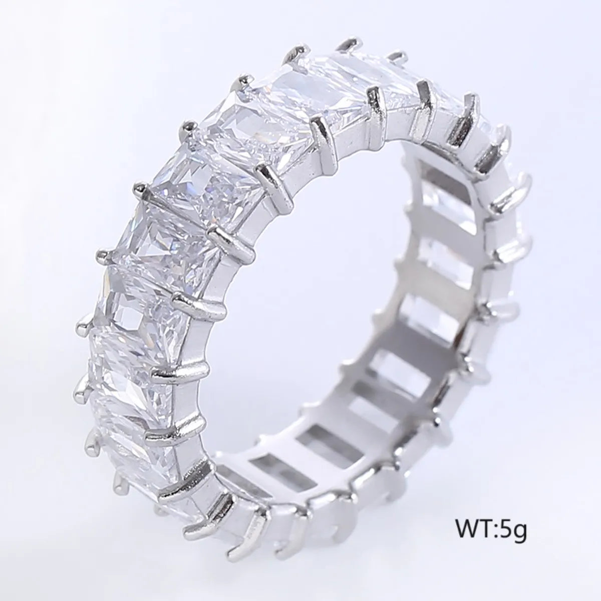 Wholesale Jewelry Romantic Simple Style Solid Color 304 Stainless Steel Zircon Plating Inlay Rings