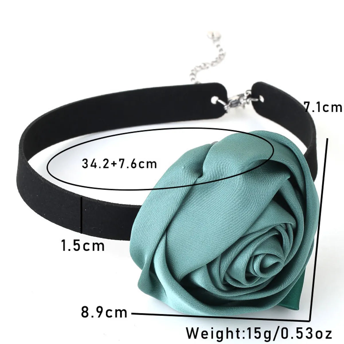 Romantic Sweet Commute Rose Stainless Steel Cloth Velvet Handmade Women's Choker