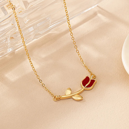 Romantic Sweet Flower Zinc Alloy Plating Women's Necklace