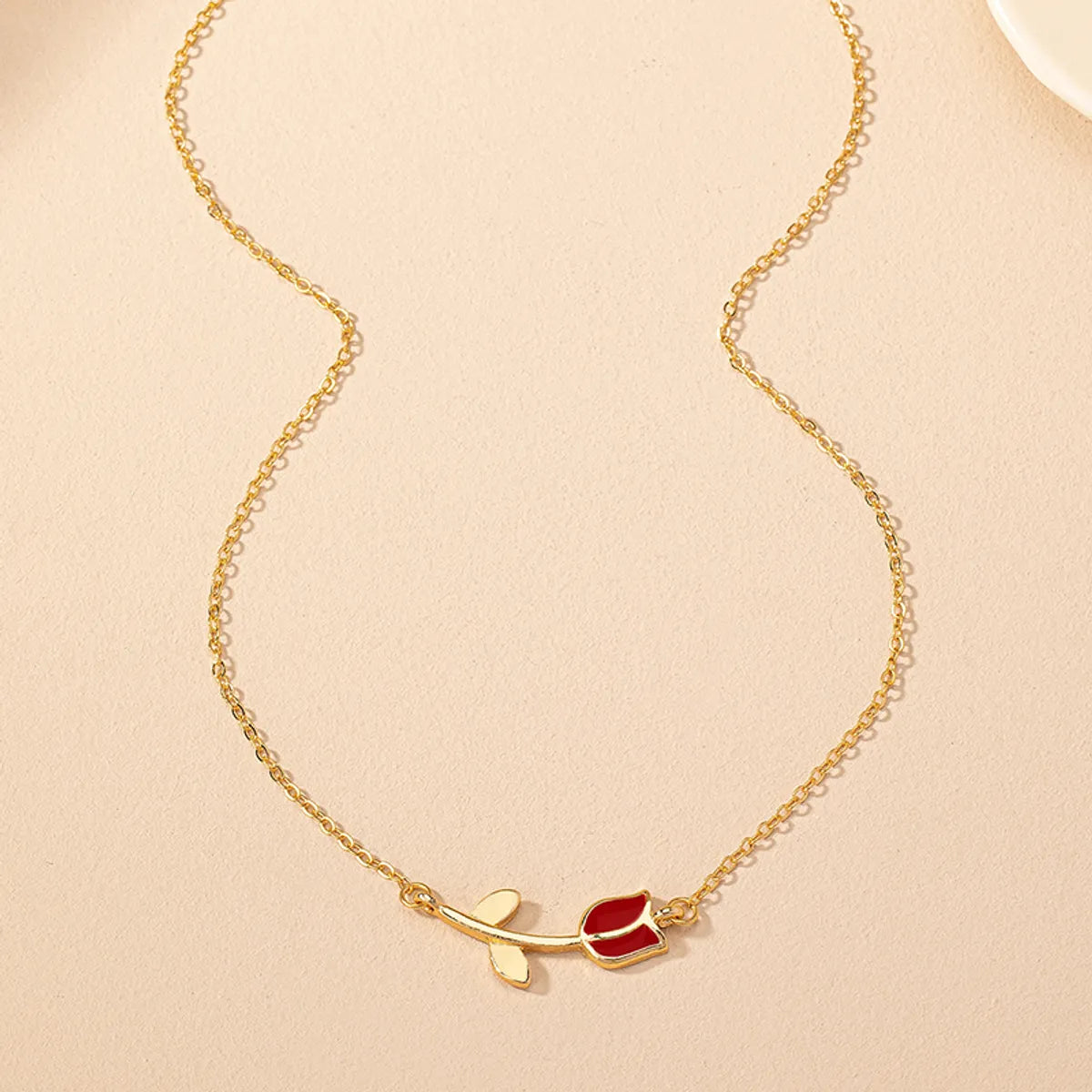 Romantic Sweet Flower Zinc Alloy Plating Women's Necklace