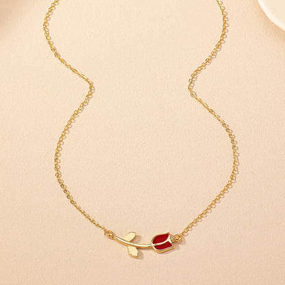 Romantic Sweet Flower Zinc Alloy Plating Women's Necklace