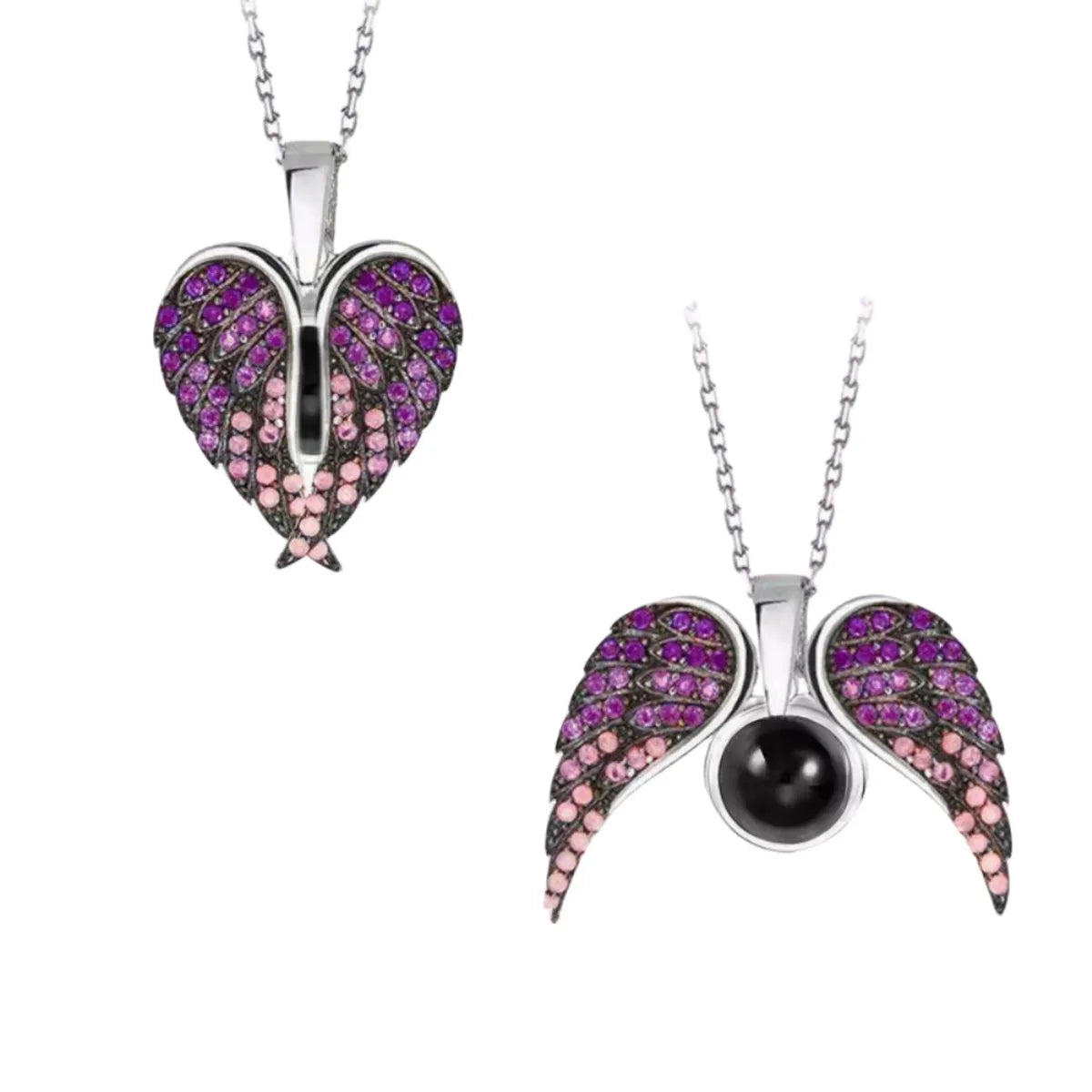 Romantic Sweet Heart Shape Wings Alloy Titanium Steel Valentine's Day Unisex Pendant Necklace