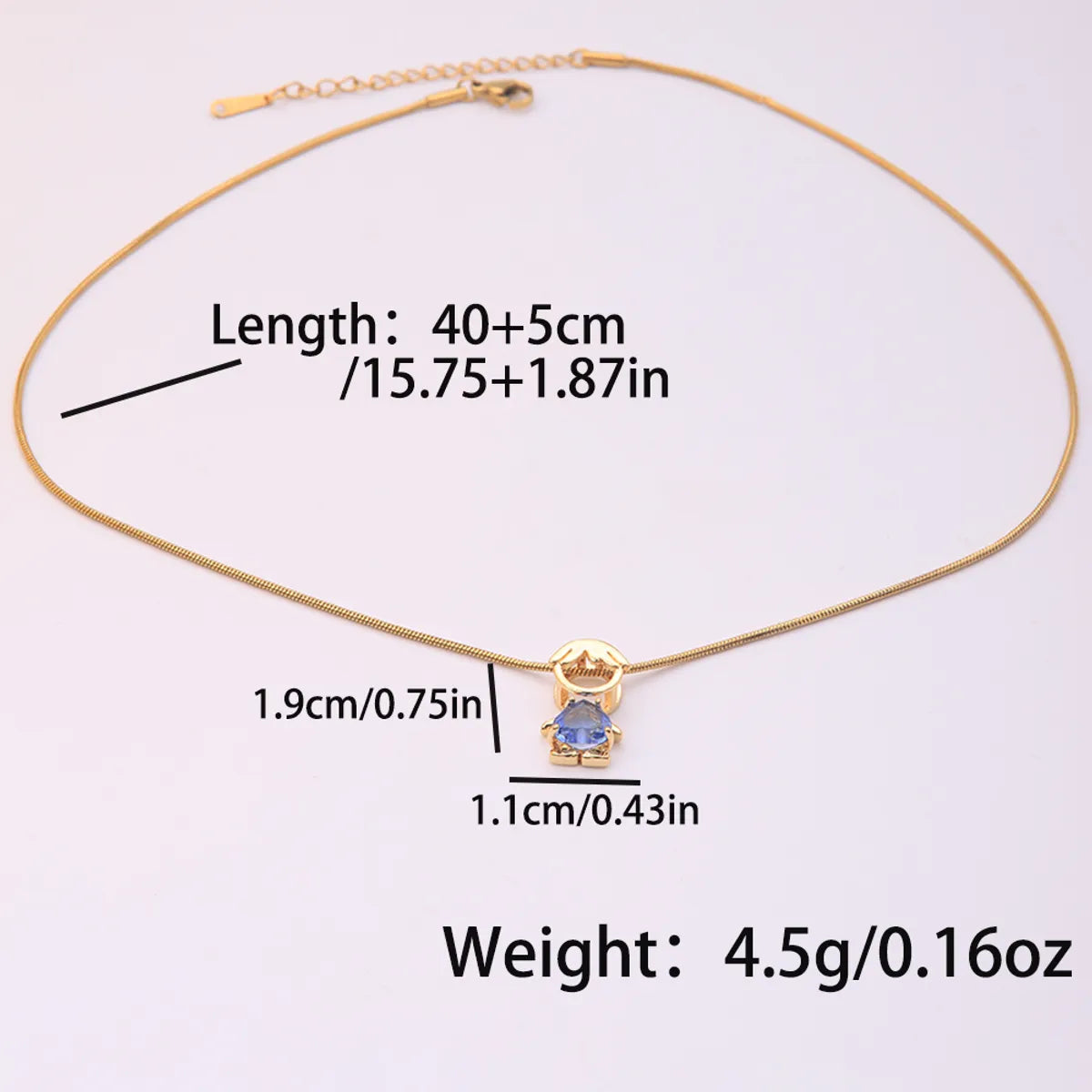 Romantic Sweet Human Titanium Steel Copper 18k Gold Plated Zircon Pendant Necklace In Bulk