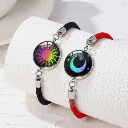 Romantic Sweet Simple Style Sun Moon Glass Rope Wholesale Bracelets