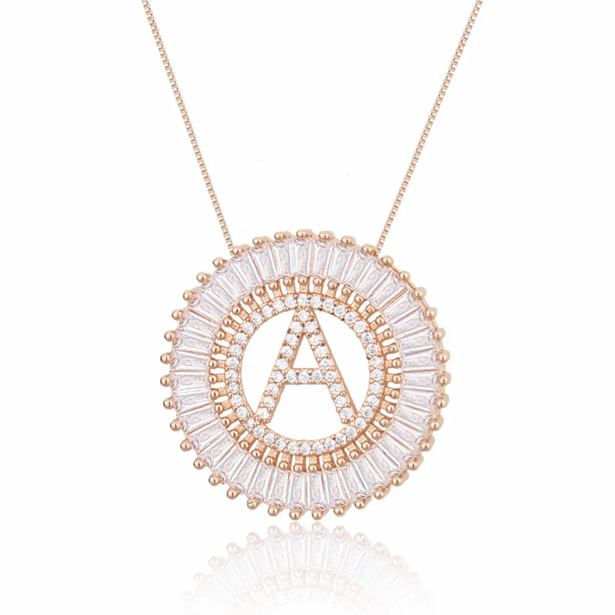 Rose Gold 26 English Alphabet Necklace