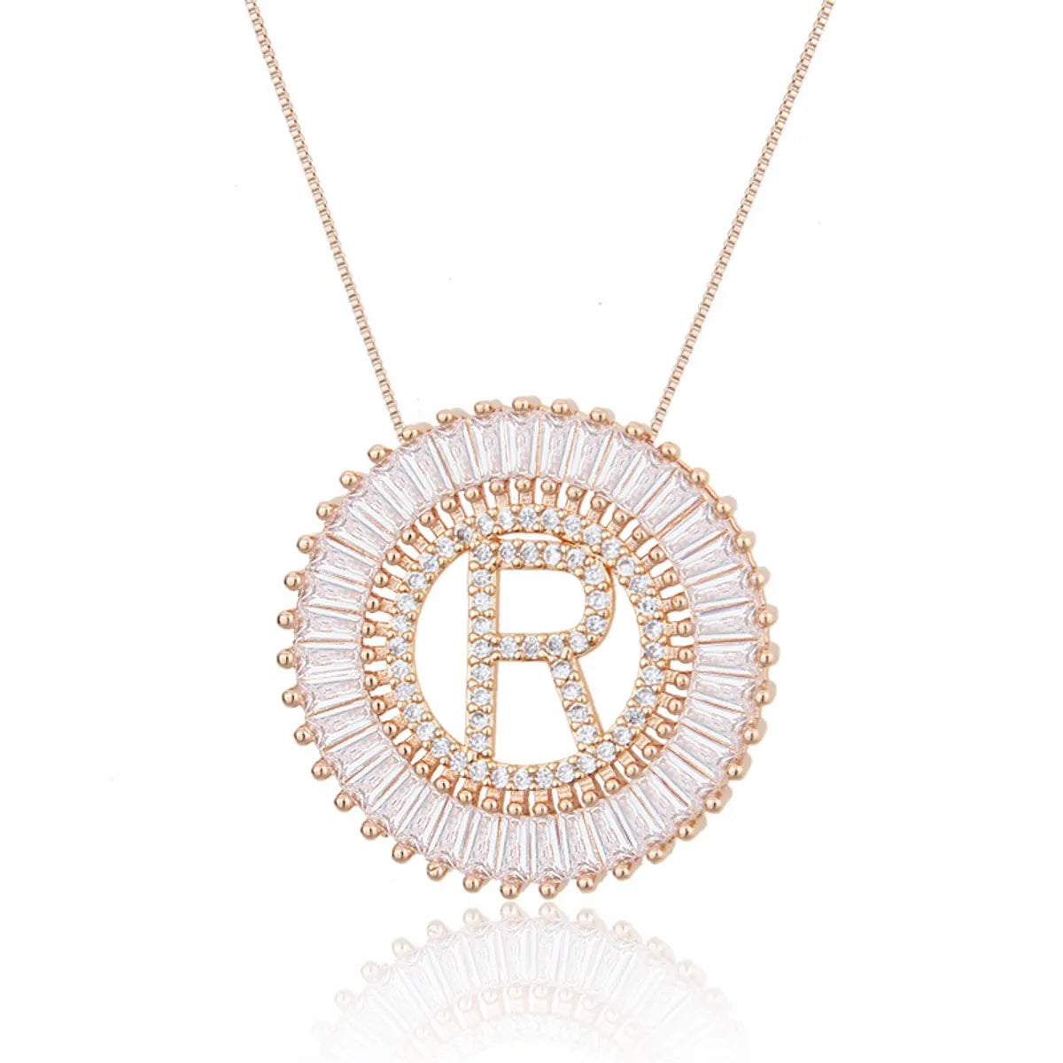 Rose Gold 26 English Alphabet Necklace