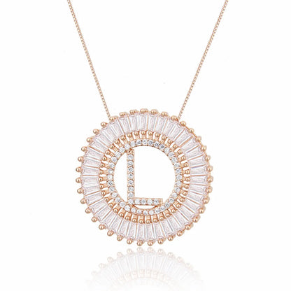 Rose Gold 26 English Alphabet Necklace