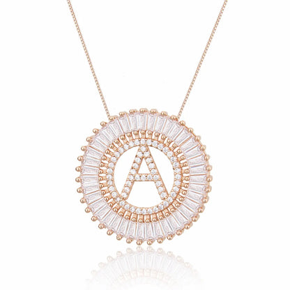 Rose Gold 26 English Alphabet Necklace