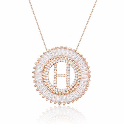 Rose Gold 26 English Alphabet Necklace