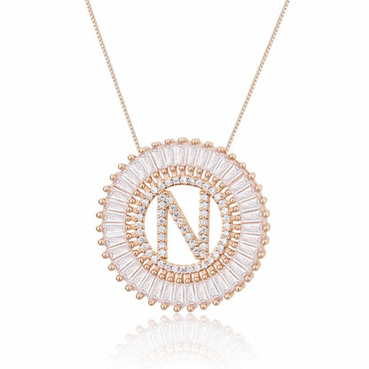 Rose Gold 26 English Alphabet Necklace