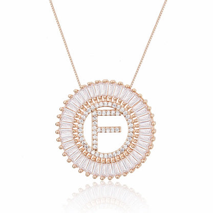 Rose Gold 26 English Alphabet Necklace