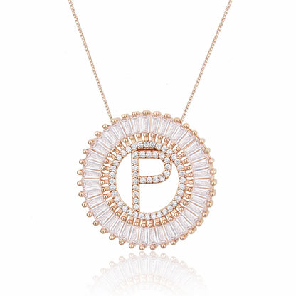 Rose Gold 26 English Alphabet Necklace