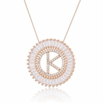 Rose Gold 26 English Alphabet Necklace