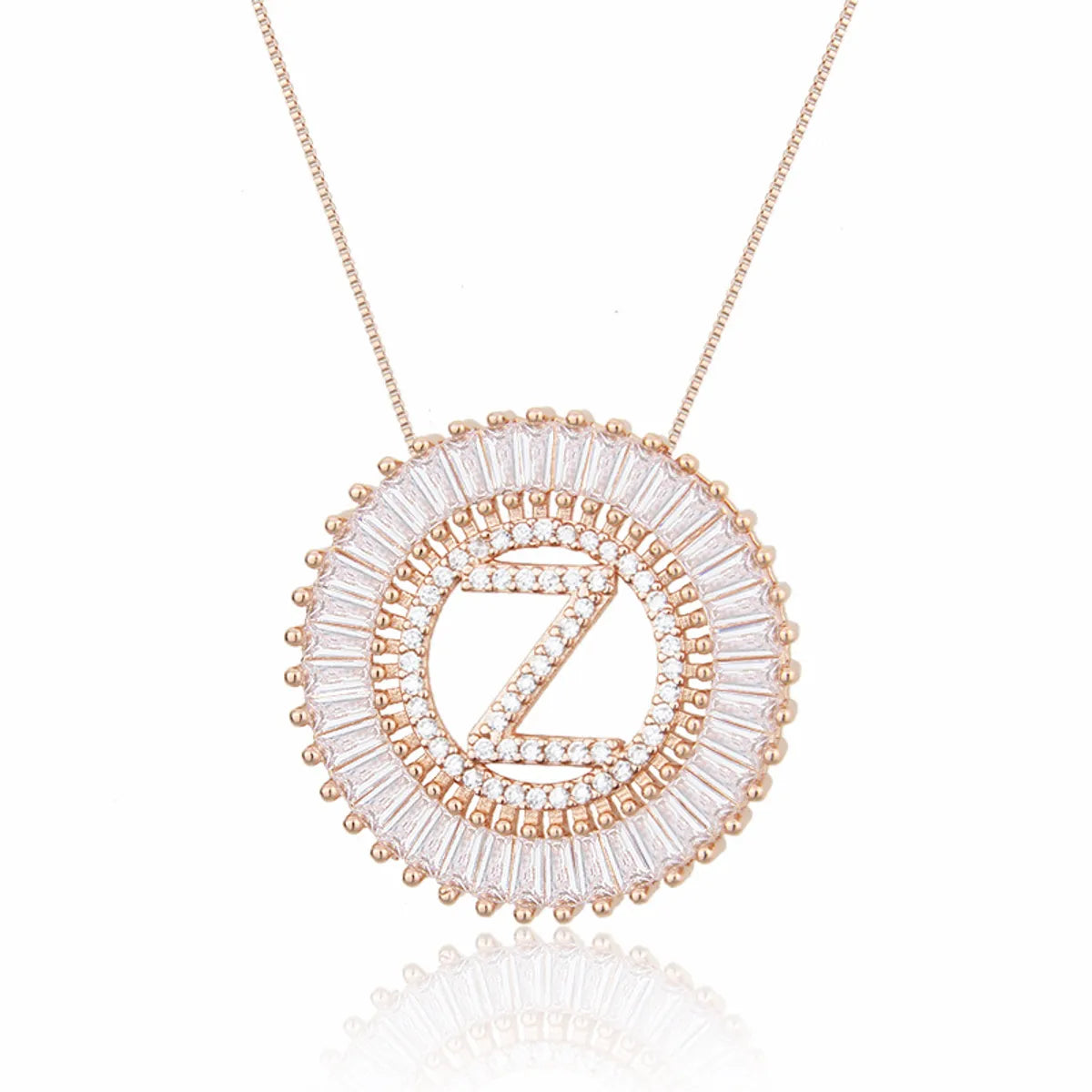 Rose Gold 26 English Alphabet Necklace