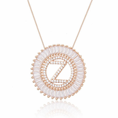 Rose Gold 26 English Alphabet Necklace