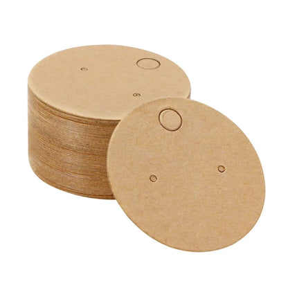 Round Square Earrings Card Paper Non-Word Kraft Paper Earrings Card  In Stock Supply