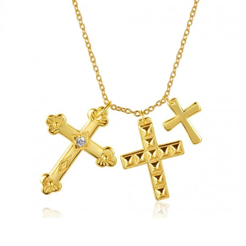 S925 Cross Multi-Layer Pendant Hip-Hop Retro Necklace Pendant Jewelry