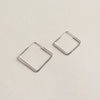 S925 Silver Earrings Korean Minimalist Geometric Square Personalized Square Earrings