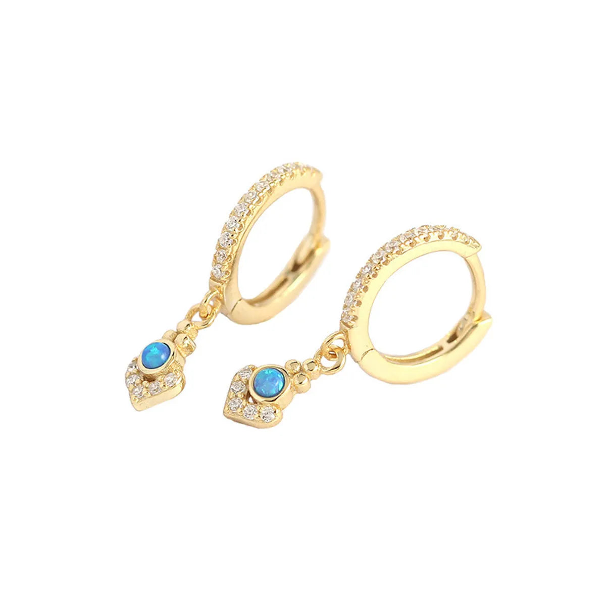 S925 Silver Geometric Blue Opal Ear Buckle Wholesale Gooddiy