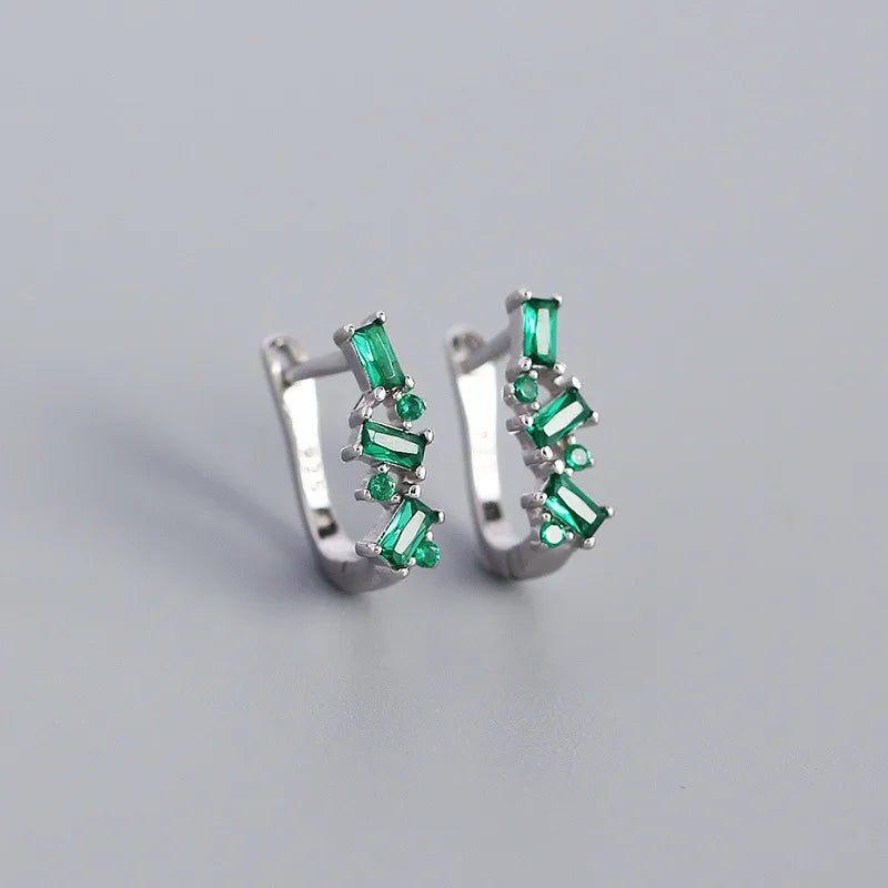 S925 Silver Micro-Inlaid Zircon Geometric U-Shaped Ear Buckle Wholesale Nihaojewelry