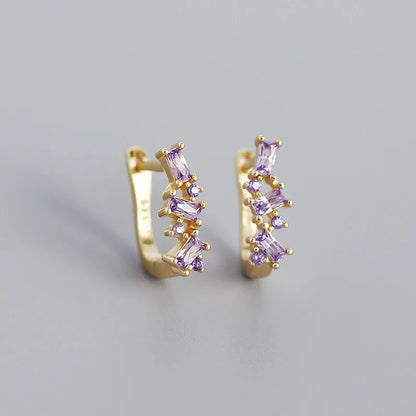 S925 Silver Micro-Inlaid Zircon Geometric U-Shaped Ear Buckle Wholesale Nihaojewelry