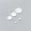 S925 Silver Simple Geometric Glossy Round Bracelet Pendant Handmade DIY Jewelry Accessories S0881