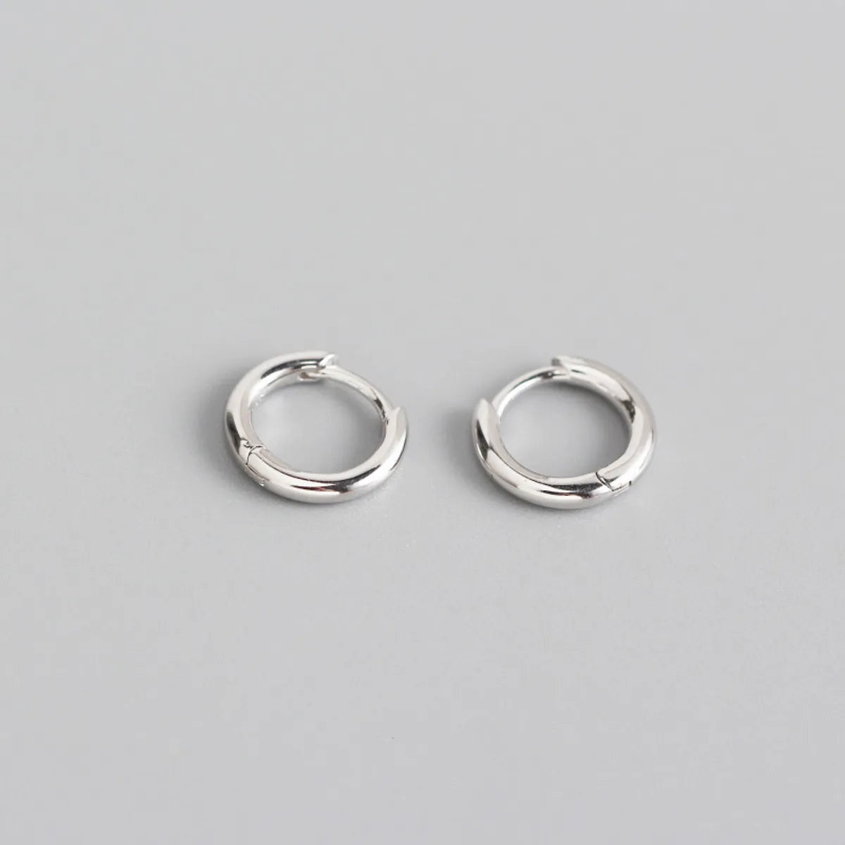 S925 Sterling Silver Circle Glossy Stacking Earrings Wholesale Nihaojewelry