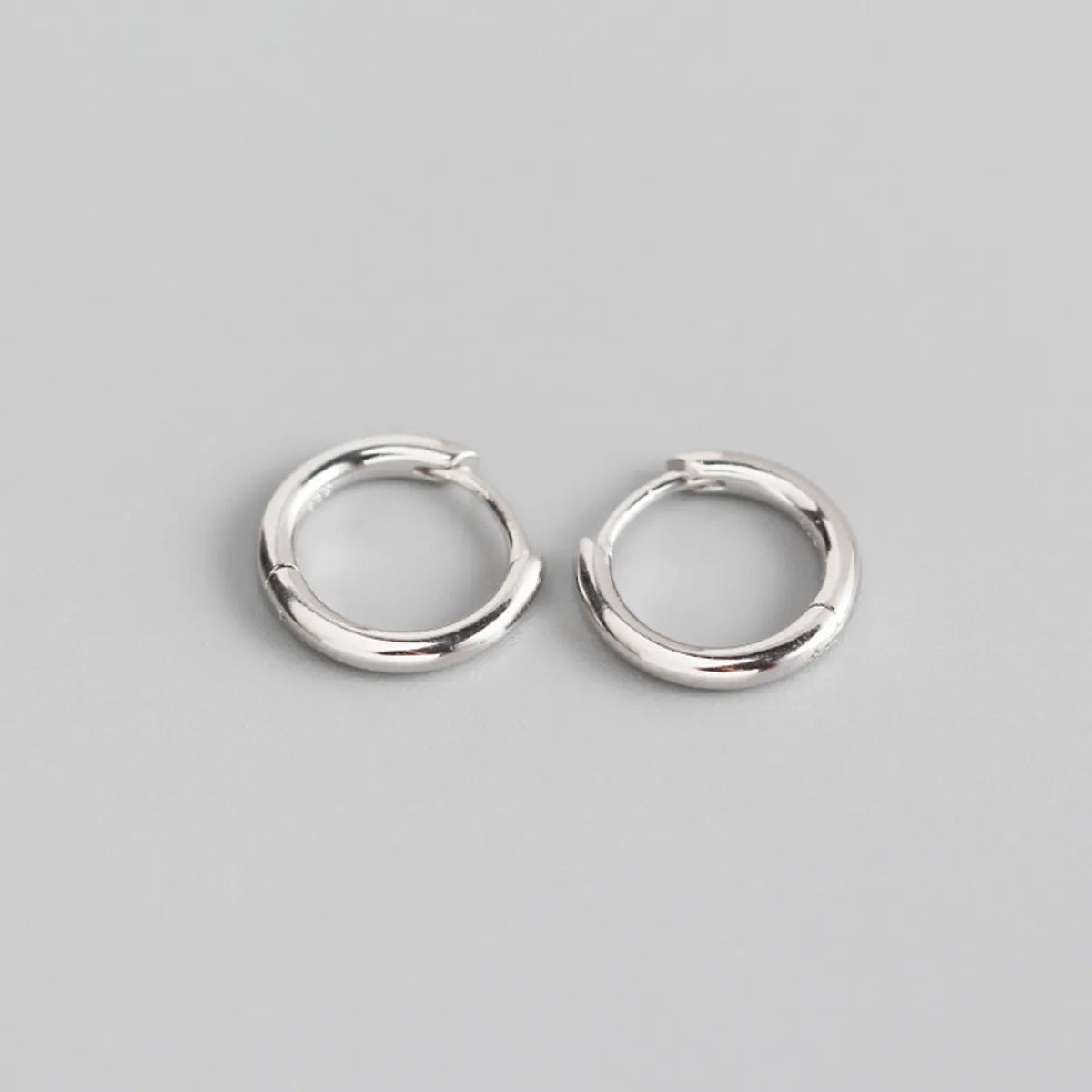 S925 Sterling Silver Circle Glossy Stacking Earrings Wholesale Nihaojewelry