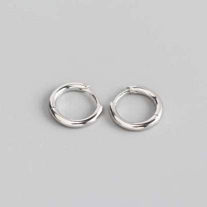 S925 Sterling Silver Circle Glossy Stacking Earrings Wholesale Nihaojewelry