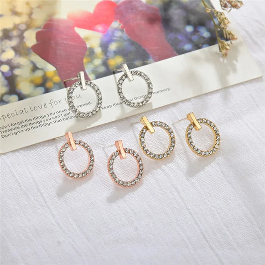 Cartoon Style Geometric Diamond Alloy No Inlaid Earrings Ear Studs