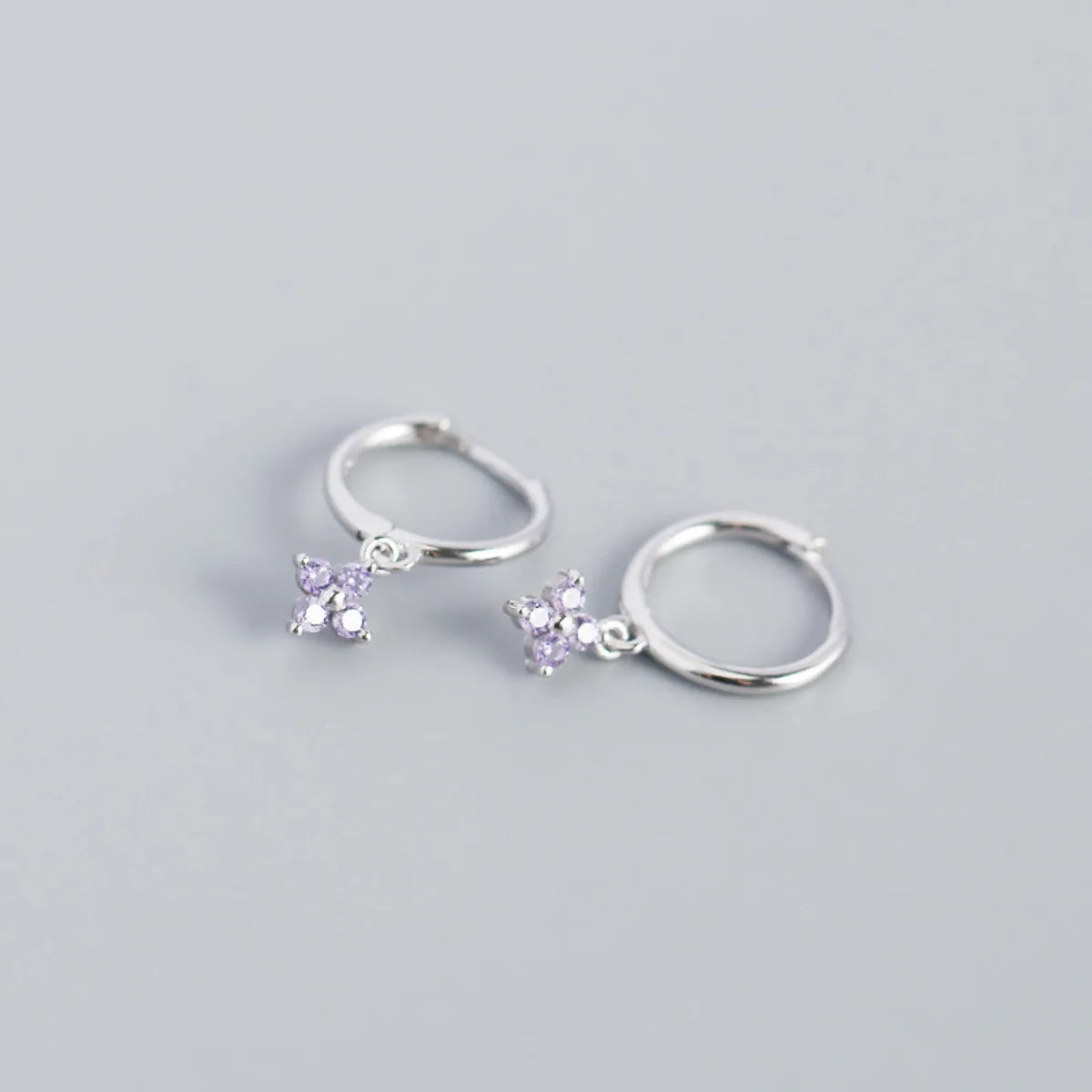 S925 Sterling Silver Geometric Diamond Flower Earrings Wholesale Nihaojewelry