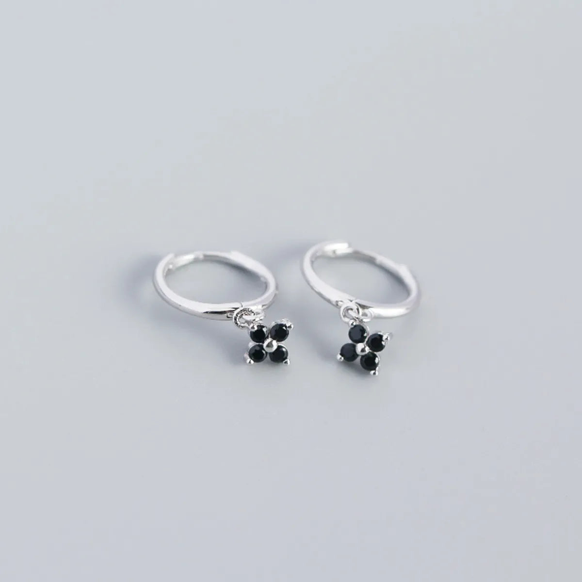 S925 Sterling Silver Geometric Diamond Flower Earrings Wholesale Nihaojewelry