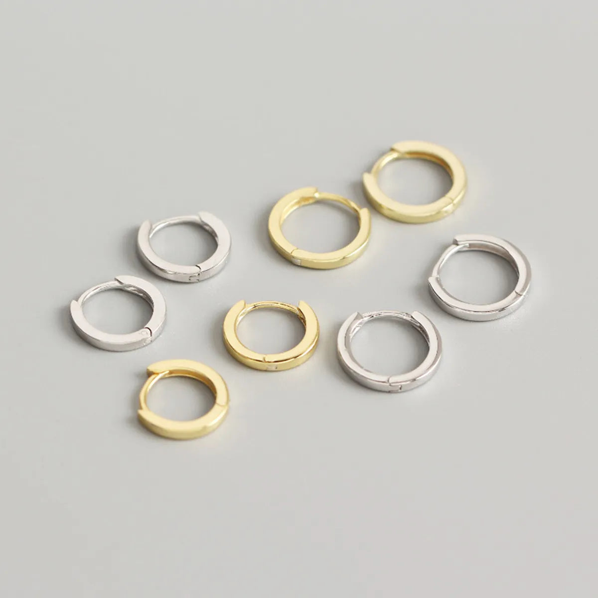 1 Pair Simple Style Geometric Circle Plating Sterling Silver Earrings